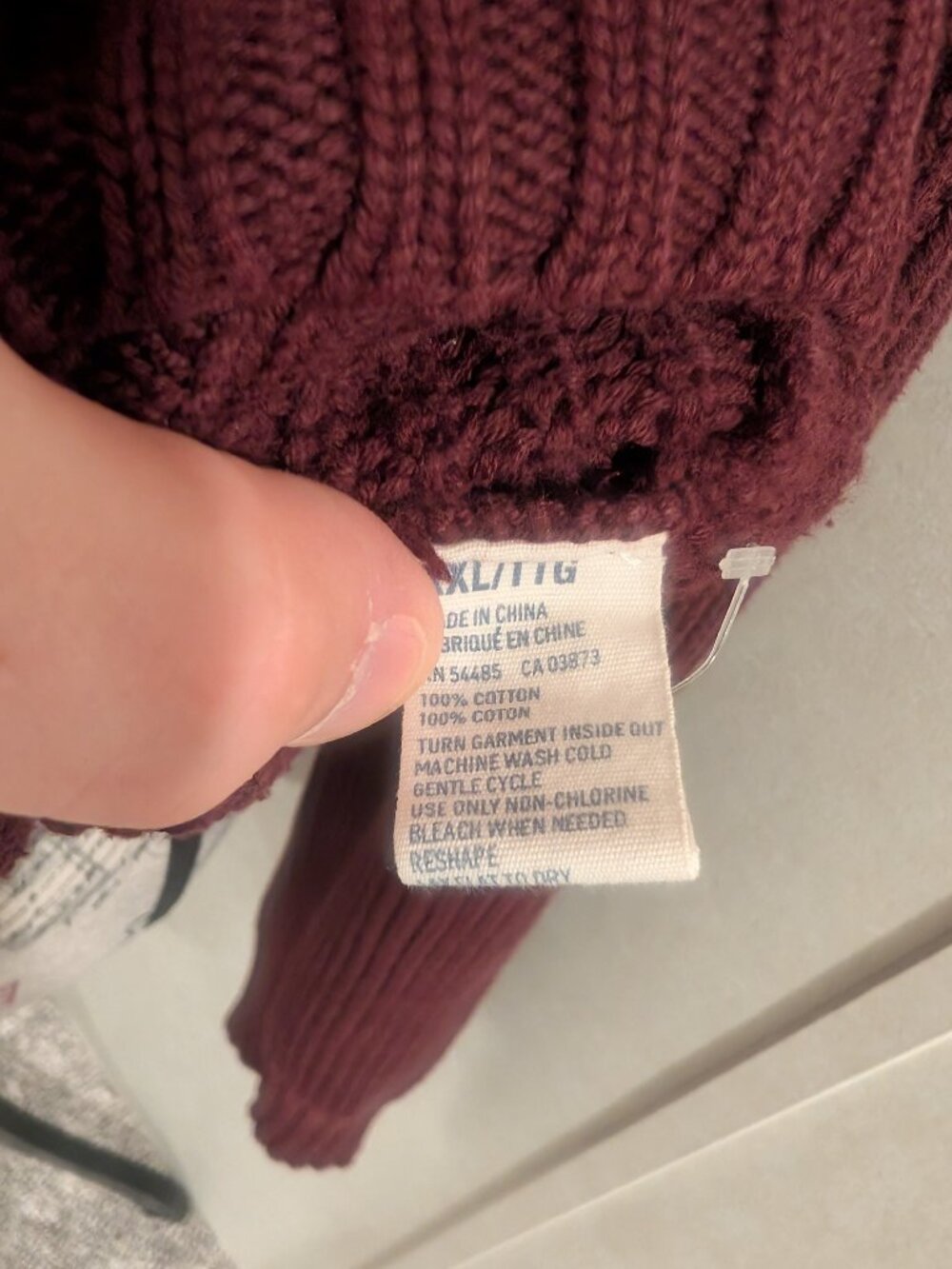 American Eagle Men's Henley Sweater XXL 100% Cotton Burgundy Maroon Ribbed - Picture 7 of 8